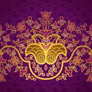 Vector floral border in Eastern style N2