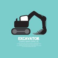 Excavator Black Graphic Symbol