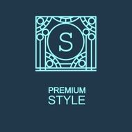Stylish graceful monogram in Art Nouveau style