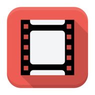 Filmstrip flat app icon with long shadow