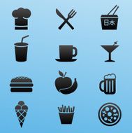 Blackstyle Icon Set Food N2