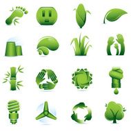 Green Environmental Conservation Icons