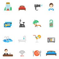 Hotel Flat Icon Set