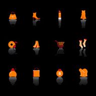 Black Shopping Icon Set