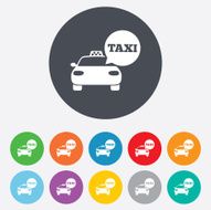 Taxi car sign icon Public transport symbol