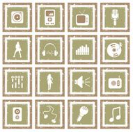 Grunge Icon Set - Music