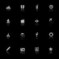 Holiday and travel icon set