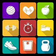 Fitness Flat Icons N2