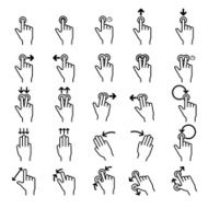 Touch Gestures line icons set N2