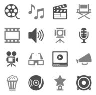 Film Industry Icons Gray Color