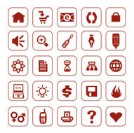 Brown Web Icon Set