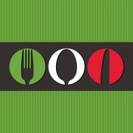 Italian menu design with cutlery symbols