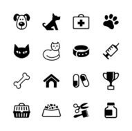 Set 16 icons - pets vet clinic veterinary medicine
