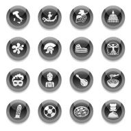 Black Round Icons - Italy