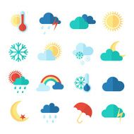 Set of weather icons Flat style