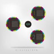 Connected circle speech diagram colorfull vector infographic