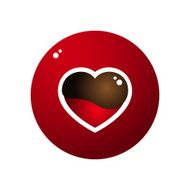 Vector Love Heart Melt Chocolate Circle Design
