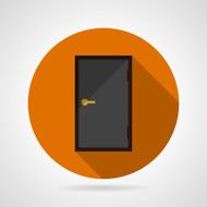 Dark gray door conceptual flat vector icon