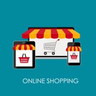 Online Shopping Flat Concept for Mobile Apps