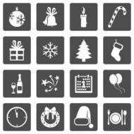 Vector Set of New Year and Christmas Icons N4