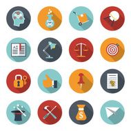 Modern flat icons vector collection with long shadow effect N7