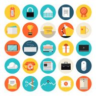 E-commerce and market flat icons