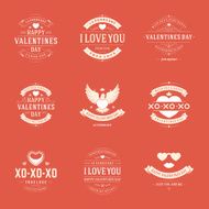 Happy Valentine&#039;s Day greetings cards labels badges
