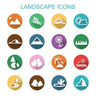 landscape long shadow icons