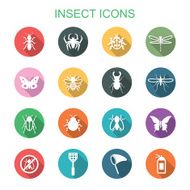 insect long shadow icons