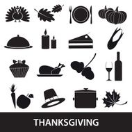 thanksgiving icons set eps10