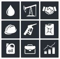 Petroleum industry icon set