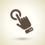 retro style click hand icon