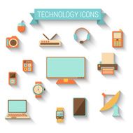technology icons in flat style