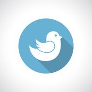 Bird icon with shadow