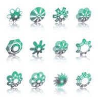 abstract 3D transparency icons N2