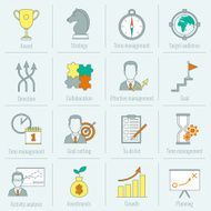 Business strategy planning icon flat line
