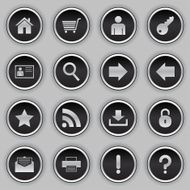 black button icons - web