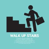 Walk Up Stairs Symbol Vector Illustration