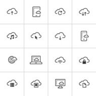 Cloud Computing Icons &mdash; Inky Series