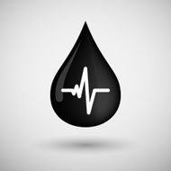 Oil drop icon with a heart beat sign