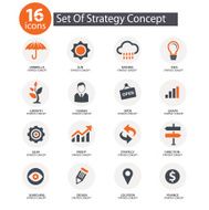 Strategy Concept icons vector Orange version N2