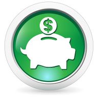 Saving Piggy Bank Badge in Green