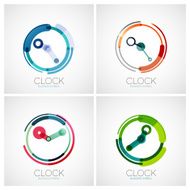 Set of clock time icons