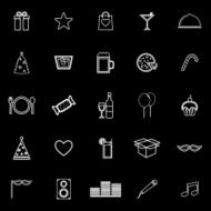 Party line icons on black background