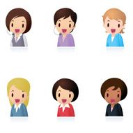 Icon Set ( Emoticons ) - Businesswomen Office Worker Teacher N2