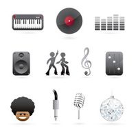 disco music icon set