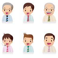 Icon Set ( Emoticons ) - Businessman Office Worker Teacher N3