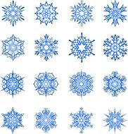Winter magic snowflakes set
