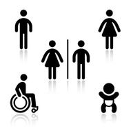 Toilet black set pictograms Restroom Sign Icons