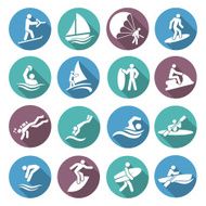 Water sports icons set N3